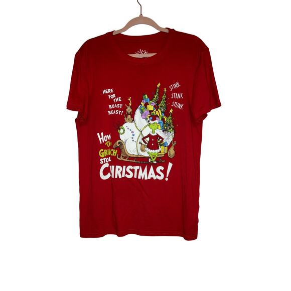 The Grinch red graphic tee shirt size large - Picture 1 of 6